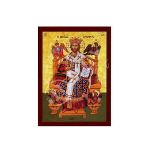 Jesus Christ icon, The Great High Priest handmade Greek Orthodox icon, Byzantine art wall hanging on wood plaque, religious decor - TheHolyArt