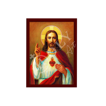 Jesus Christ icon, Handmade Greek Orthodox icon of our Lord, Byzantine art wall hanging on wood plaque, religious icon home decor - TheHolyArt