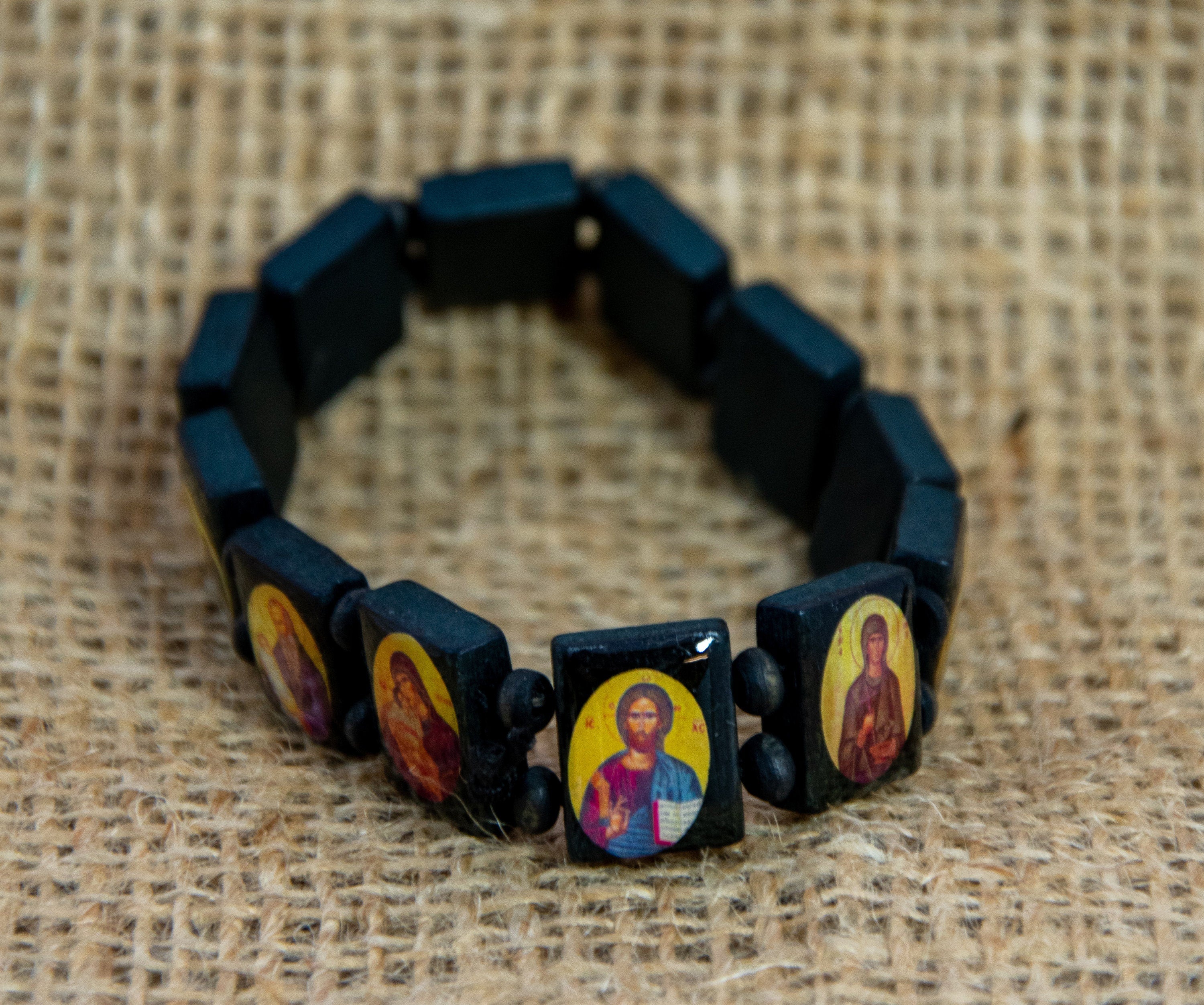 Icon Bracelet with Wood Beads - Ancient Faith Store