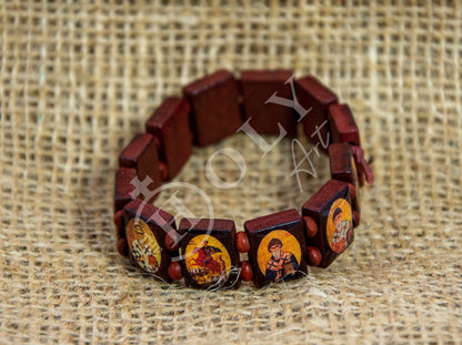 Handmade Wooden Prayer Bracelet Jesus Christ Virgin Mary Saints Greek Orthodox Bracelet Chotki blessed from Mount Athos, religious gift - TheHolyArt