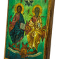 The Holy Trinity icon, Handmade Greek Orthodox icon God Jesus Christ Holy Spirit Byzantine art wall hanging on canvas wood plaque 30x20cm TheHolyArt