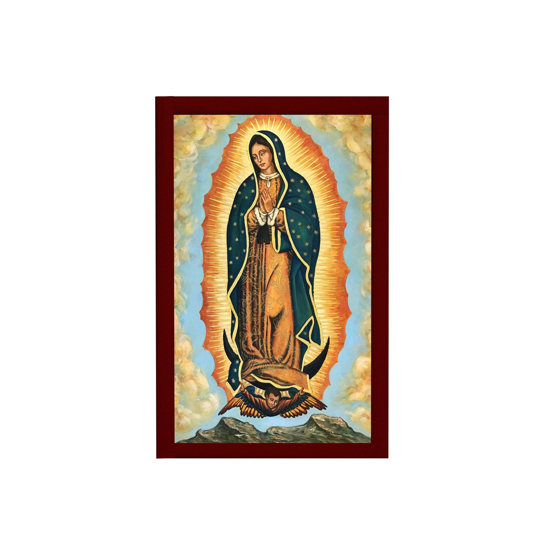 Our Lady of Guadalupe icon, Handmade Catholic Icon of Virgin Mary de Guadalupe, Mother of God, Theotokos wall hanging wood plaque TheHolyArt
