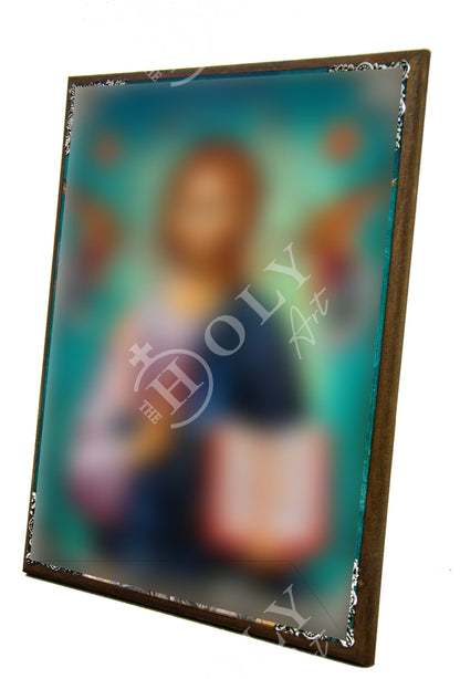 Saint Nicholas icon, Handmade Greek Orthodox icon of St Nick, Byzantine art wall hanging icon on wood plaque, religious gift decor - TheHolyArt