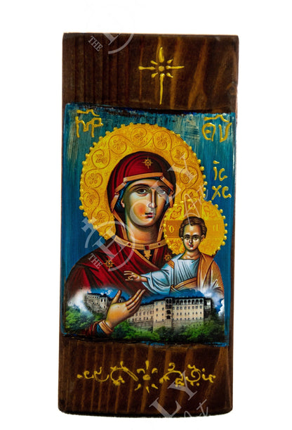 Virgin Mary icon Panagia Sumela, Handmade Greek Orthodox Icon, Mother of God Byzantine art wall hanging, Theotokos icon wood plaque - TheHolyArt