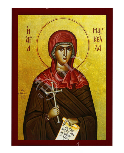 Saint Markella icon, Handmade Greek Orthodox icon of St Markella of Chios, Byzantine art wall hanging icon wood plaque, religious decor - TheHolyArt
