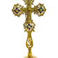 Standing Table Altar Crucifix, Brass Handmade Greek Orthodox Byzantine Gold plated Holy Cross - TheHolyArt
