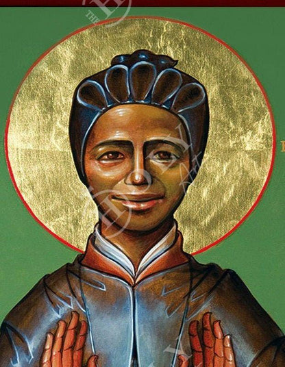 Saint Josephine icon, Handmade Greek Orthodox icon of St Josephine Margaret Bakhita, Byzantine art wall hanging wood plaque, religious gift - TheHolyArt