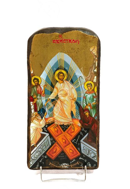 Resurrection Jesus Christ icon, Greek Christian Orthodox Icon of Anastasi, Byzantine icon of our Lord rising from the dead, religious gift - TheHolyArt
