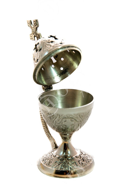 Christian Brass Resin Incense Burner, Greek Orthodox Thurible Incense holder, Metal Byzantine Home Censer Perfume burner, religious decor - TheHolyArt