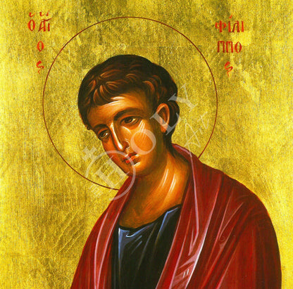 Saint Philip icon The Apostle, Handmade Greek Orthodox icon Apostle Philip, Byzantine art wall hanging on wood plaque, religious decor - TheHolyArt