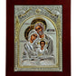 The Holy Family icon, Handmade Silver Greek Orthodox icon 24x18cm, Byzantine art wall hanging on wood plaque icon, religious icon home decor TheHolyArt
