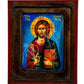 Jesus Christ icon, Handmade Greek Orthodox icon, Byzantine art wall hanging icon of our Lord on wood plaque, religious decor 19x15cm - TheHolyArt