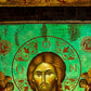 Jesus Christ icon, Handmade Greek Orthodox icon of our Lord, Byzantine art wall hanging on wood plaque canvas icon home decor 38x19cm TheHolyArt