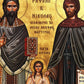 Saint Raphael Saint Nicholas Saint Irene icon Lesvos, Byzantine art wall hanging, Handmade Greek Orthodox icon wood plaque, religious gift(2) TheHolyArt