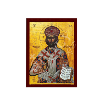 Jesus Christ icon, The Great High Priest handmade Greek Orthodox icon, Byzantine art wall hanging on wood plaque, religious decor - TheHolyArt