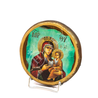 Virgin Mary icon Panagia, Handmade Greek Orthodox Icon of Mother of God, Theotokos Byzantine art wall hanging wood plaque, religious decor - TheHolyArt