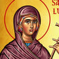 Saint lucy icon, handmade greek catholic orthodox icon of st lucy of s-TheHolyArt