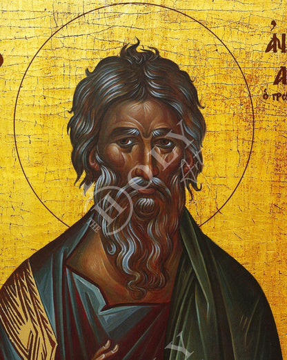 Saint Andrew icon the Apostle, Handmade Greek Orthodox icon of St Andrew, Byzantine art wall hanging, religious gift - TheHolyArt