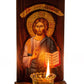 Christian Iconostasis with Jesus Christ icon Handmade Mount Athos Orthodox shrine w/ Our Lord Byzantine altar wall hanging wood plaque icon TheHolyArt