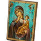 Virgin Mary icon Paramythia, Handmade Greek Orthodox Icon of Mother of God Byzantine art wall hanging wood plaque on canvas 30x20cm gift TheHolyArt