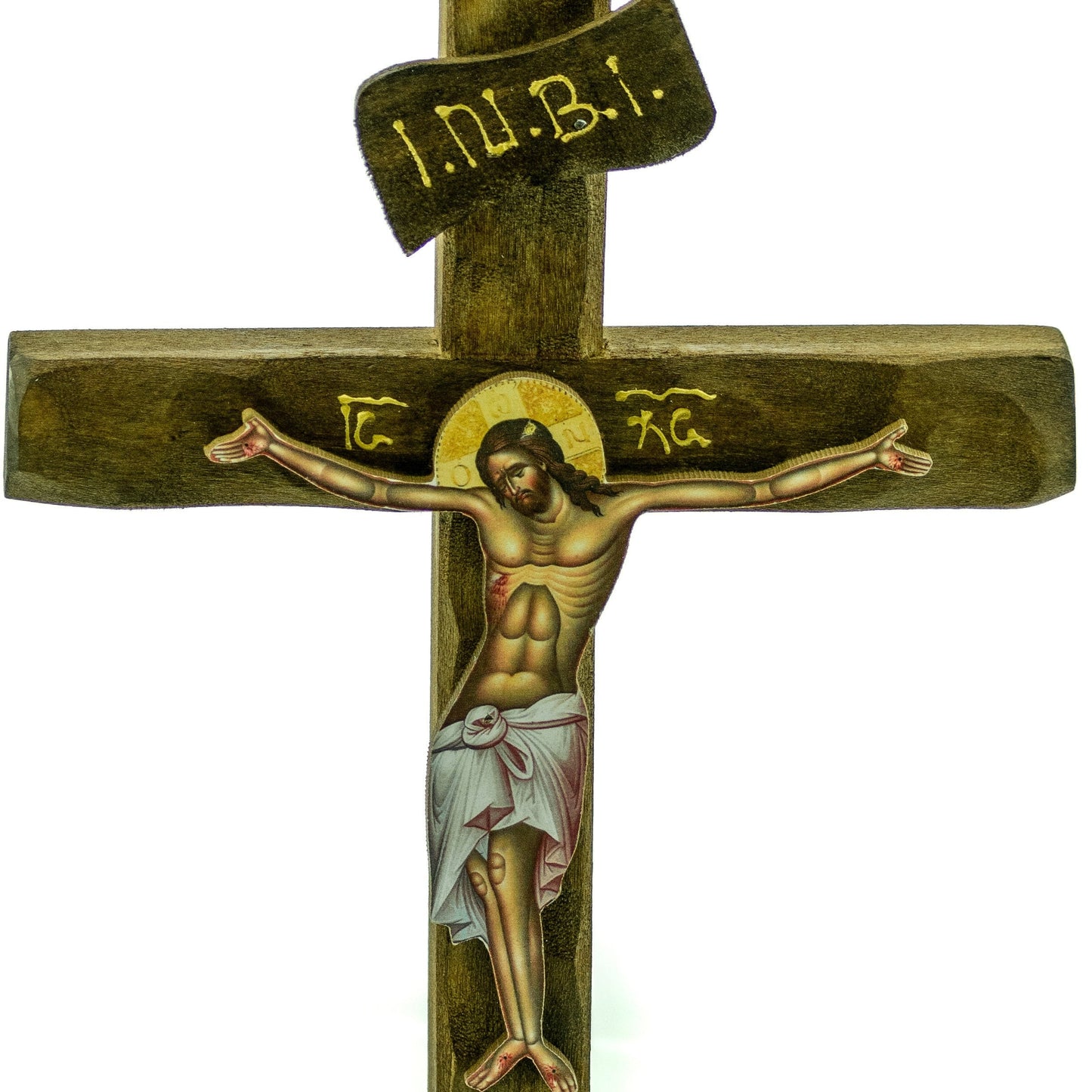 Crucifix Jesus Christ Orthodox Cross, Blessing Cross, Byzantine art wall hanging, Greek Handmade wooden Cross, religious decor TheHolyArt
