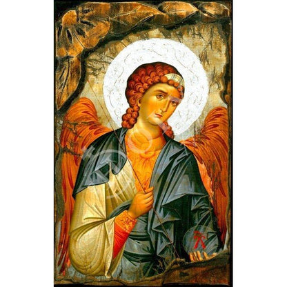 Archangel Michael icon, Greek handmade Orthodox icon of St Michael, Byzantine art wall hanging on wood plaque 38x25cm, religious home decor - TheHolyArt