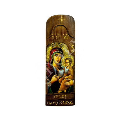 Virgin Mary icon Panagia, Handmade Greek Orthodox Icon, Mother of God Byzantine art, Theotokos wall hanging wood plaque, religious decor - TheHolyArt