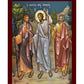 Road to Emmaus icon, Handmade Greek Orthodox icon of Jesus Christ St Cleopas Apostle Luke Byzantine art wall hanging wood plaque decor TheHolyArt