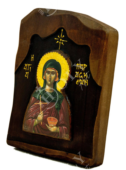 Saint Paraskevi icon, Handmade Greek Orthodox icon of St Paraskevi of Rome, Byzantine art wall hanging icon plaque, religious decor - TheHolyArt
