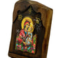 Virgin Mary icon Panagia Rose Amaranth, Handmade Greek Orthodox Icon, Mother of God Byzantine art, Theotokos wall hanging wood plaque - TheHolyArt