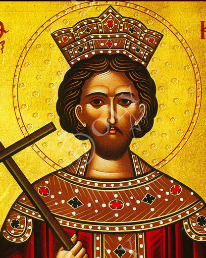 Saint Constantine icon the Great, Handmade Greek Orthodox icon of St Constantine, Byzantine art wall hanging wood plaque, religious gift - TheHolyArt