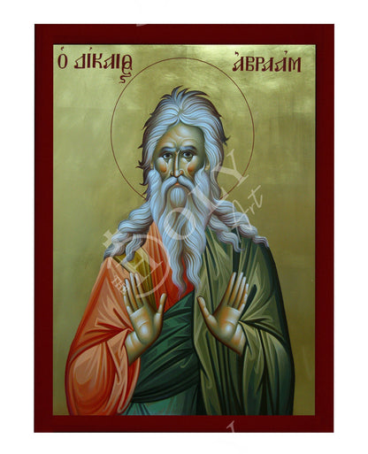 Saint Abraham icon, Handmade Greek Orthodox icon of Forefather St Abraham the Righteous, Byzantine art wall hanging, religious gift - TheHolyArt