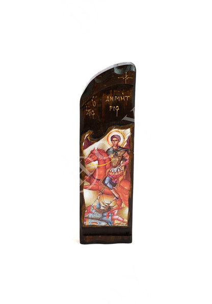 Saint Demetrius icon, Handmade Greek Orthodox icon of St Demetrios, Byzantine art wall hanging icon on wood plaque, religious home decor - TheHolyArt