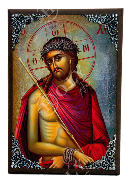 Jesus Christ icon Bridegroom, Handmade Greek Orthodox icon of Nymphios, Byzantine art wall hanging wood plaque icon, religious gift - TheHolyArt