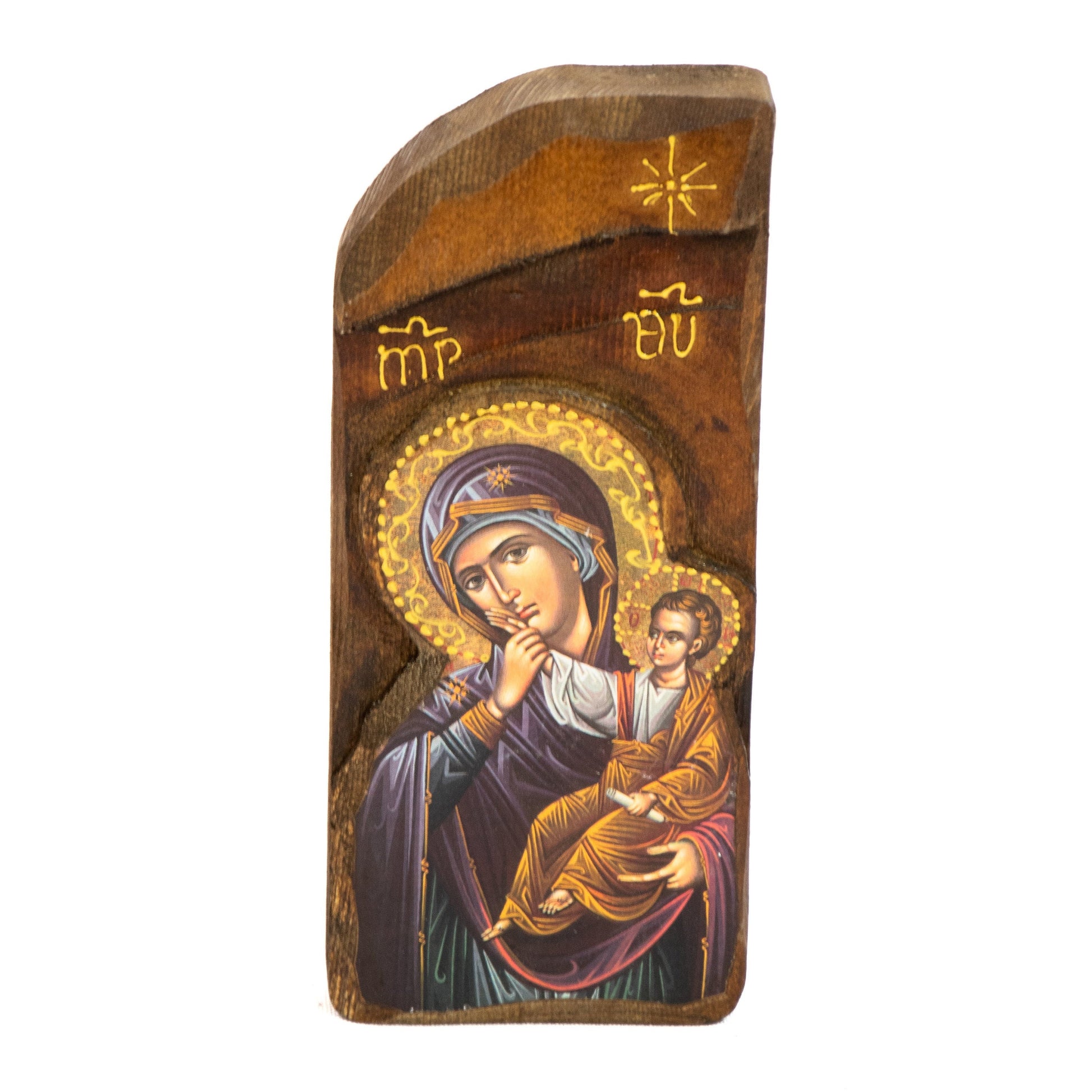 Virgin Mary icon Panagia Paramythia, Handmade Greek Orthodox icon of Theotokos, Mother of God Byzantine art wall hanging wood plaque icon TheHolyArt