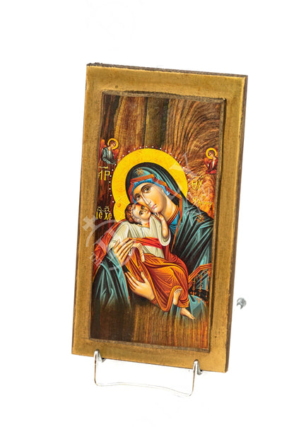 Virgin Mary icon Panagia Glykophilousa Greek Christian Orthodox Icon Mother of God Byzantine art Theotokos handmade wall hanging wood plaque - TheHolyArt