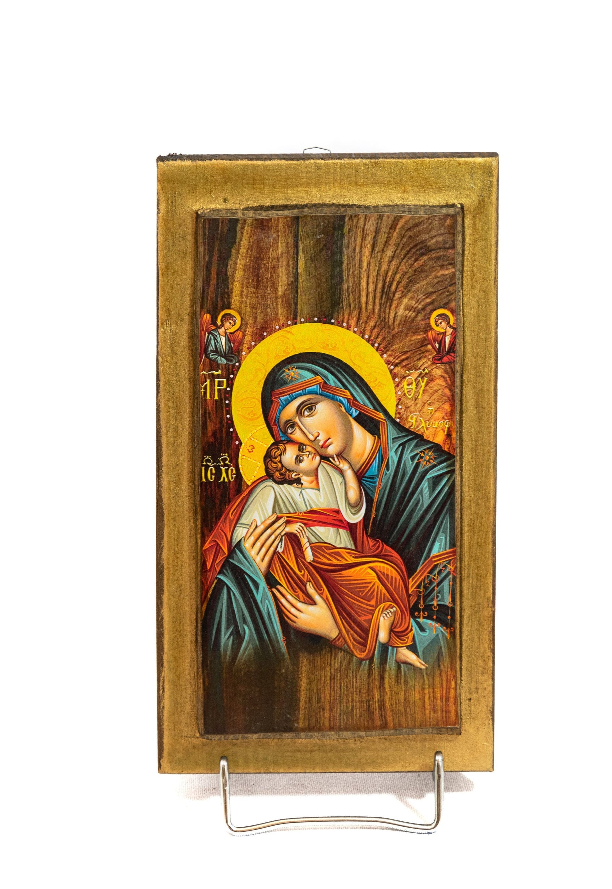 Virgin Mary icon Panagia Glykophilousa Greek Christian Orthodox Icon Mother of God Byzantine art Theotokos handmade wall hanging wood plaque TheHolyArt