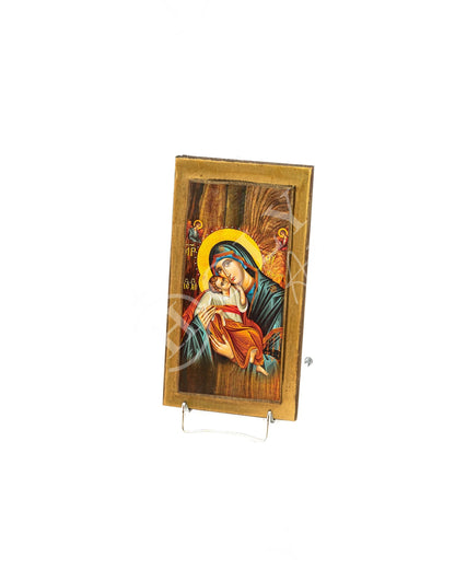 Virgin Mary icon Panagia Glykophilousa Greek Christian Orthodox Icon Mother of God Byzantine art Theotokos handmade wall hanging wood plaque - TheHolyArt