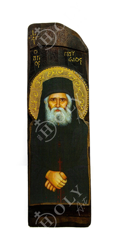 Saint Paisios of Mount Athos icon, Handmade Greek Orthodox icon St Paisios, Byzantine art wall hanging on wood plaque, religious home decor - TheHolyArt
