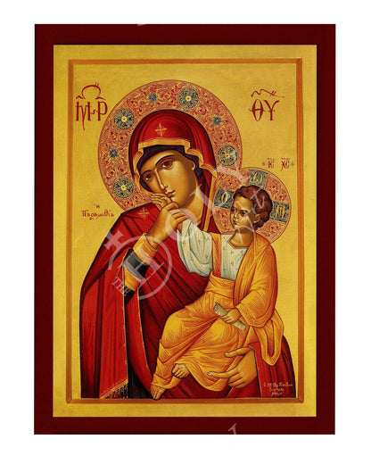 Virgin Mary icon Panagia Paramythia, Handmade Greek Orthodox Icon, Mother of God Byzantine art, Theotokos Christian wall hanging wood plaque - TheHolyArt