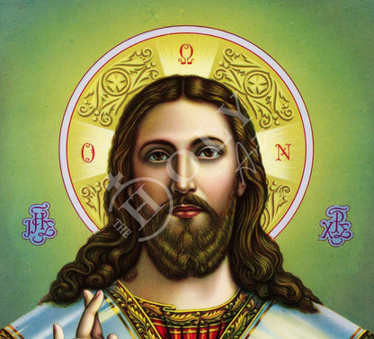 Jesus Christ icon, Handmade Greek Orthodox icon of our Lord, Byzantine art wall hanging on wood plaque, religious icon home decor - TheHolyArt