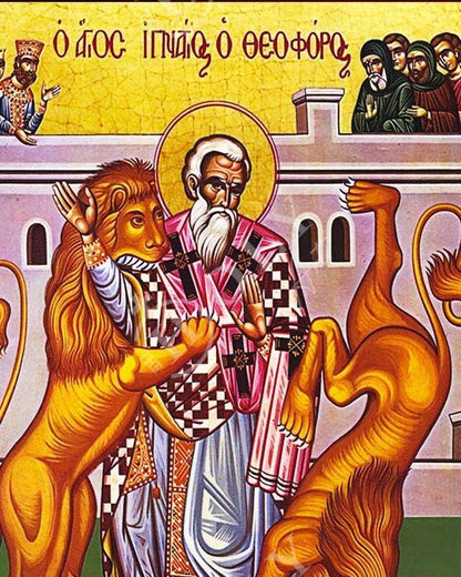 Saint Ignatius icon, Handmade Greek Orthodox icon St Ignatius of Antioch, Byzantine art wall hanging on wood plaque icon, religious decor - TheHolyArt