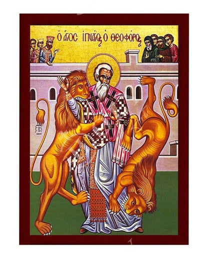 Saint Ignatius icon, Handmade Greek Orthodox icon St Ignatius of Antioch, Byzantine art wall hanging on wood plaque icon, religious decor - TheHolyArt