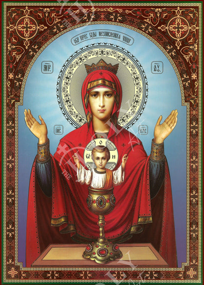 Virgin Mary icon Panagia, Handmade Greek Orthodox Icon Theotokos, Mother of God Byzantine art wall hanging wood plaque icon, religious decor - TheHolyArt