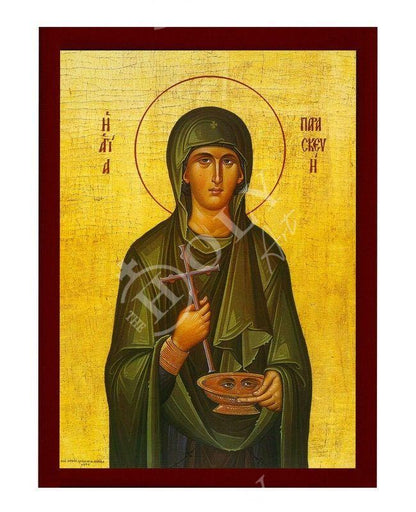 Saint Paraskevi icon, Handmade Greek Orthodox icon of St Paraskevi of Rome, Byzantine art wall hanging icon plaque, religious decor - TheHolyArt