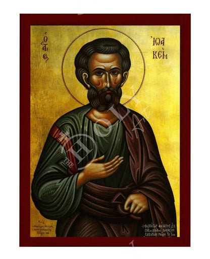 Saint Joachim icon, Handmade Greek Orthodox icon St Joachim Father of Theotokos, Byzantine art wall hanging on wood plaque, religious decor - TheHolyArt