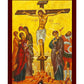 The Crucifixion icon, Jesus Christ Holy Cross Handmade Greek Orthodox icon, Byzantine art wall hanging wood plaque icon, religious gift - TheHolyArt