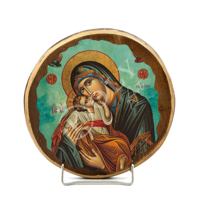 Virgin Mary icon Panagia, Handmade Greek Orthodox Icon, Mother of God Byzantine art wall hanging, Theotokos religious icon wood plaque - TheHolyArt