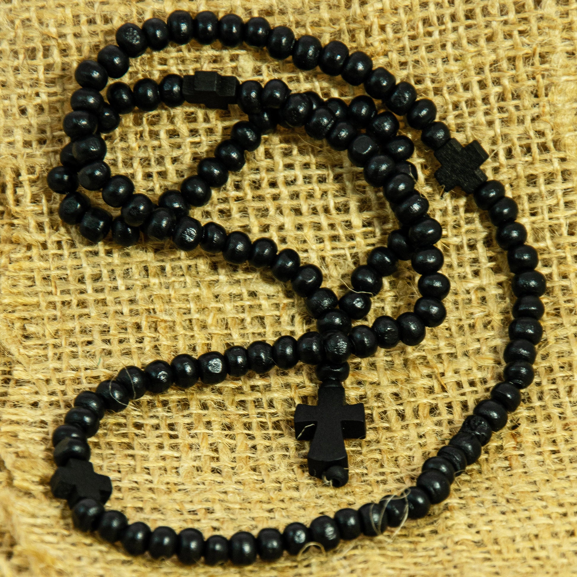 Black Wooden Beads, Rosary Making Supplies
