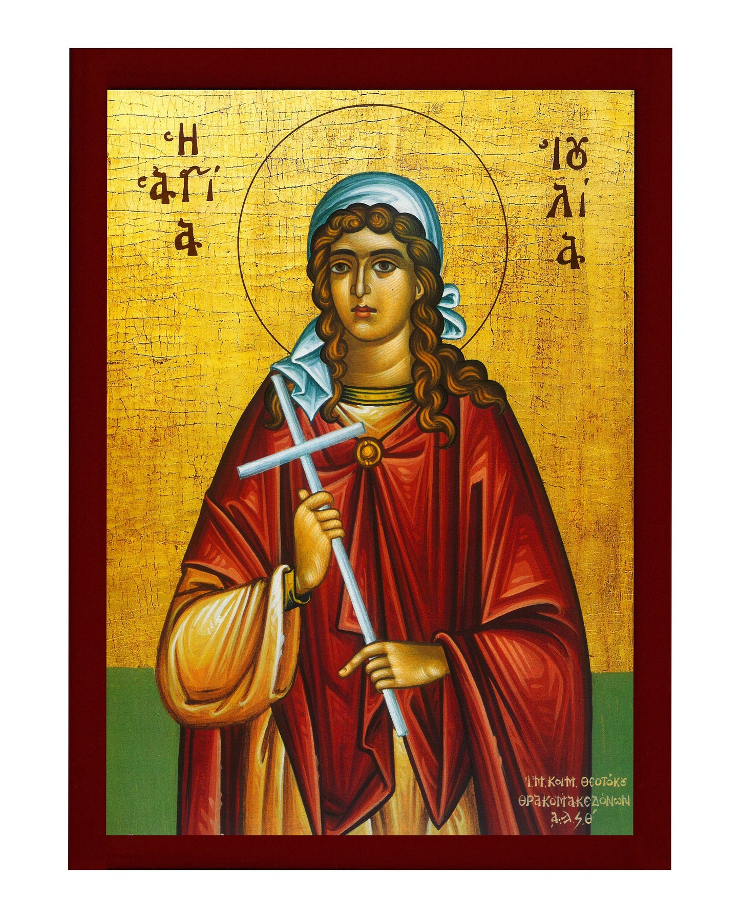 Saint Julia icon, Handmade Greek Orthodox icon of St Julia, Byzantine art wall hanging icon on wood plaque, religious decor TheHolyArt